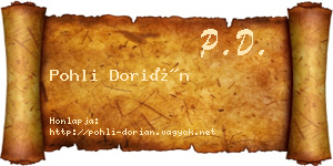 Pohli Dorián névjegykártya
